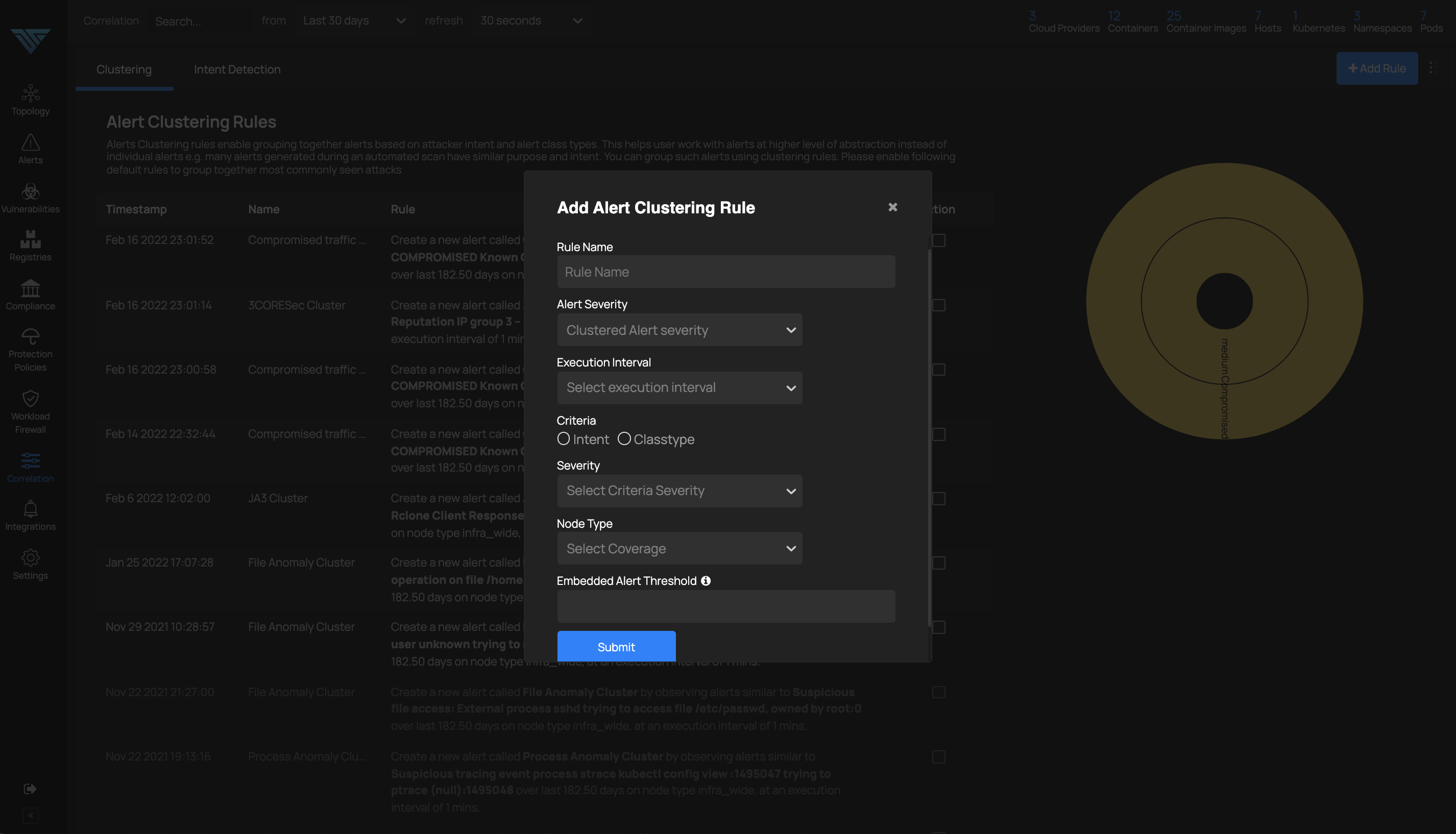 Define Alert Clustering Rule